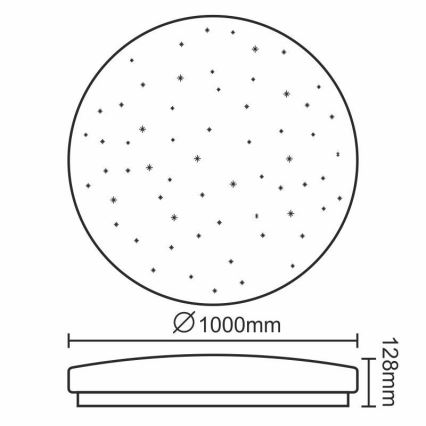 LED Stmívatelné stropní svítidlo LED/150W/230V + dálkové ovládání 