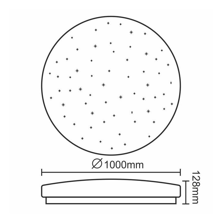 LED Stmívatelné stropní svítidlo LED/150W/230V + dálkové ovládání 