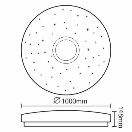 LED Stmívatelné stropní svítidlo LED/150W/230V + dálkové ovládání 