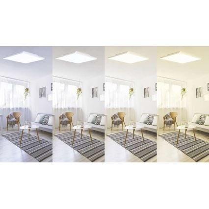 LED Stmívatelné stropní svítidlo LED/18W/230V 2700K-6000K čtverec CRI 95 + dálkové ovládání