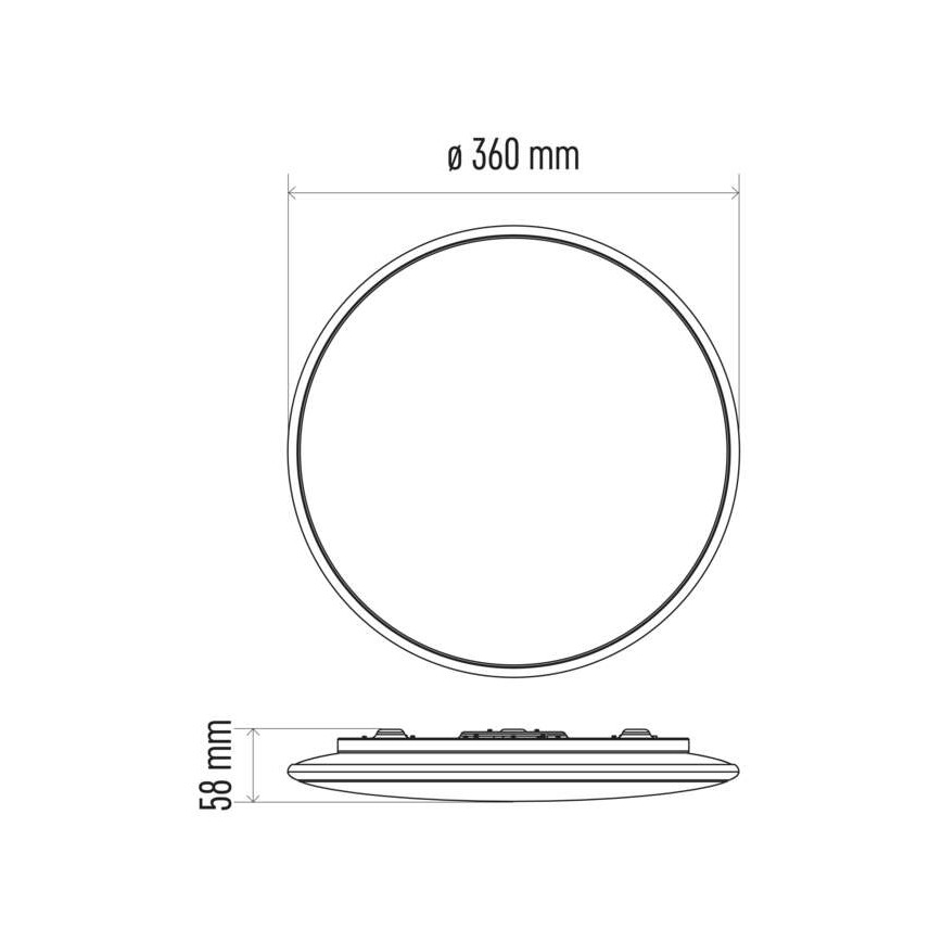 LED Stmívatelné stropní svítidlo LED/24W/230V + dálkové ovládání kulatý 2700K-6500K