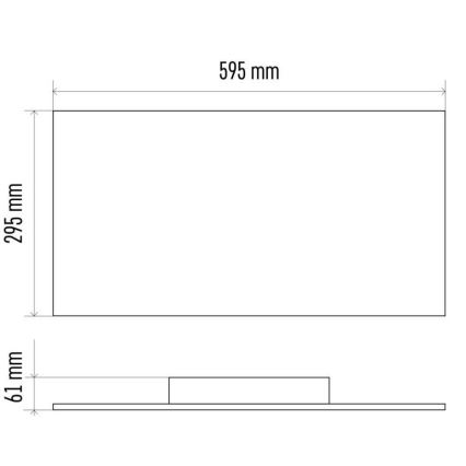 LED Stmívatelné stropní svítidlo LED/24W/230V + dálkové ovládání obdélník 2700K-6000K