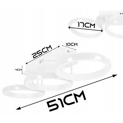 LED Stmívatelné stropní svítidlo LED/30W/230V 3000-6500K bílá Wi-Fi Tuya + dálkové ovládání