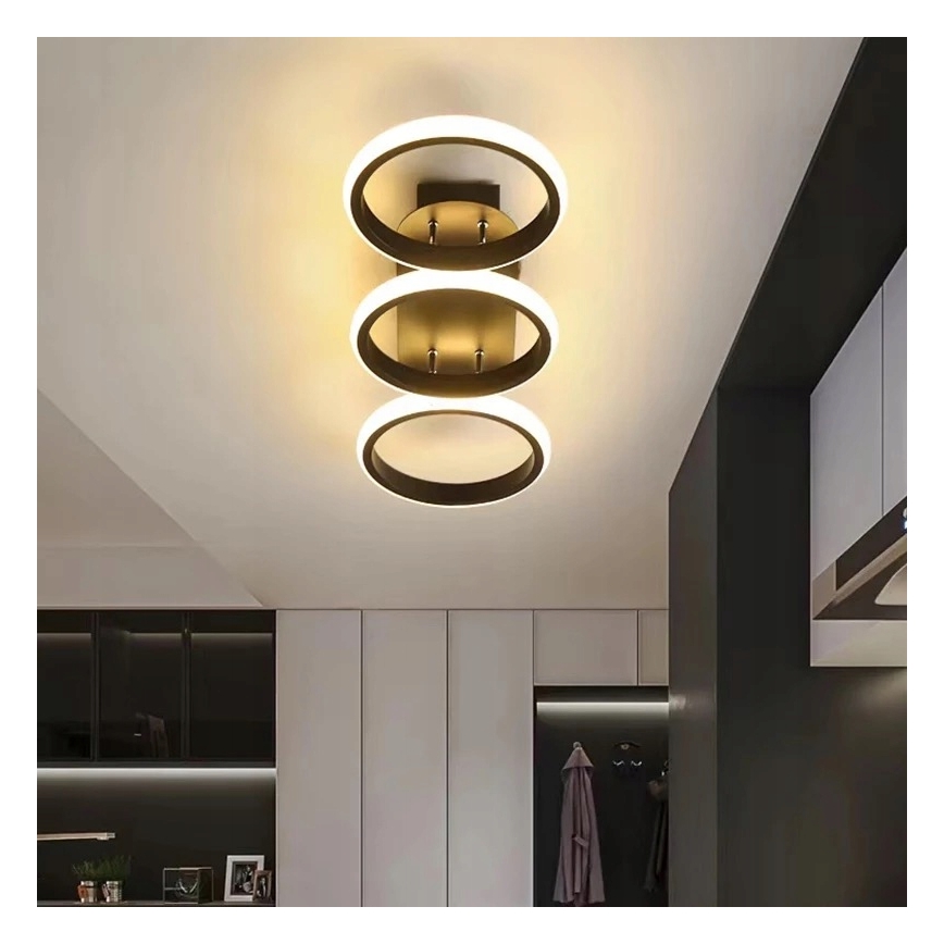 LED Stmívatelné stropní svítidlo LED/30W/230V 3000-6500K černá Wi-Fi Tuya + dálkové ovládání