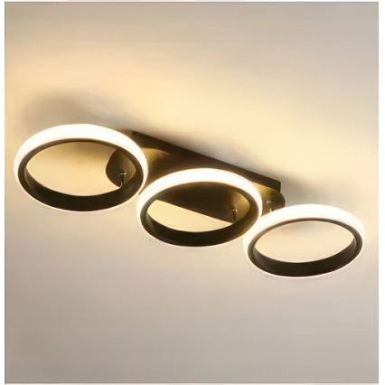 LED Stmívatelné stropní svítidlo LED/30W/230V 3000-6500K černá Wi-Fi Tuya + dálkové ovládání