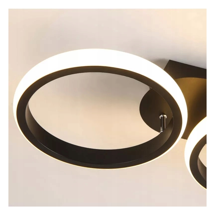 LED Stmívatelné stropní svítidlo LED/30W/230V 3000-6500K černá Wi-Fi Tuya + dálkové ovládání