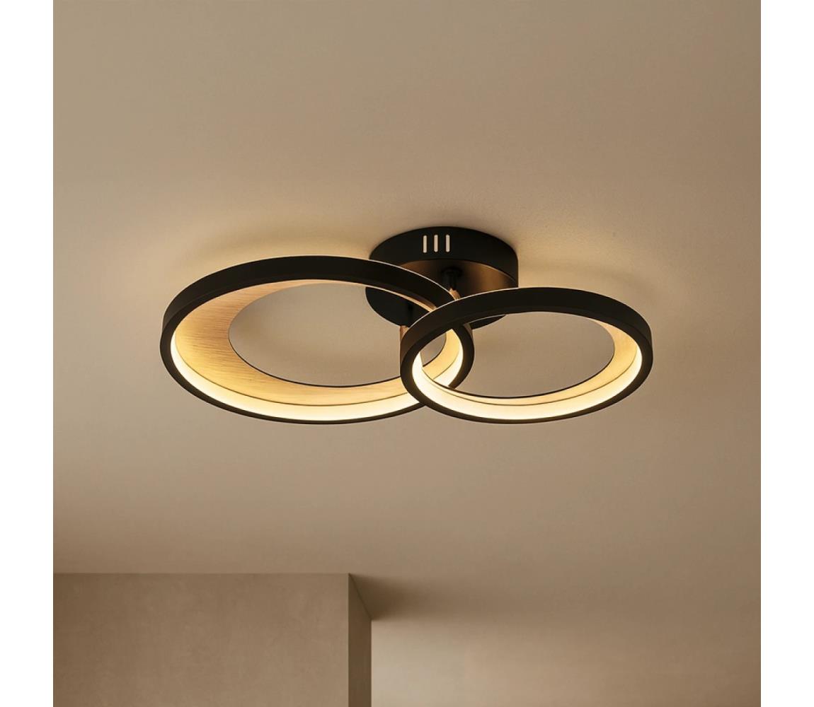 LED Stmívatelné stropní svítidlo LED/35W/230V 3000-6500K + dálkové ovládání TA1339/B Černá – Alasans