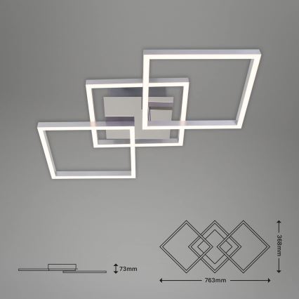 LED Stmívatelné stropní svítidlo LED/36W/230V 3000K matný chrom