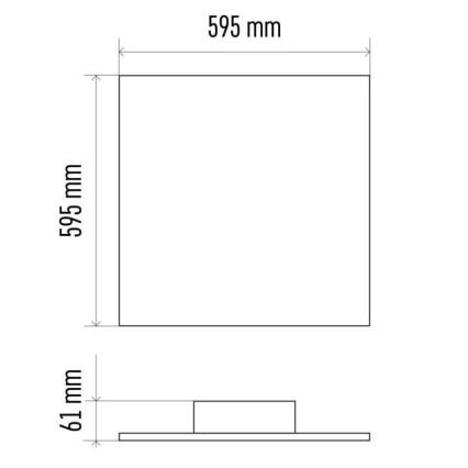 LED Stmívatelné stropní svítidlo LED/36W/230V + dálkové ovládání čtverec 2700K-6000K
