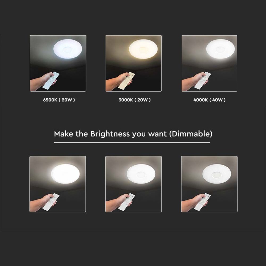 LED Stmívatelné stropní svítidlo LED/40W/230V 3000/4000/6500K + dálkové ovládání