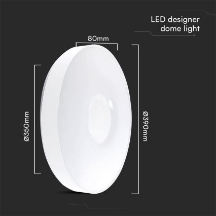 LED Stmívatelné stropní svítidlo LED/40W/230V 3000-6500K 39 cm bílá + dálkové ovládání