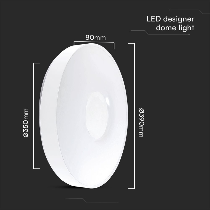 LED Stmívatelné stropní svítidlo LED/40W/230V 3000-6500K 39 cm bílá + dálkové ovládání
