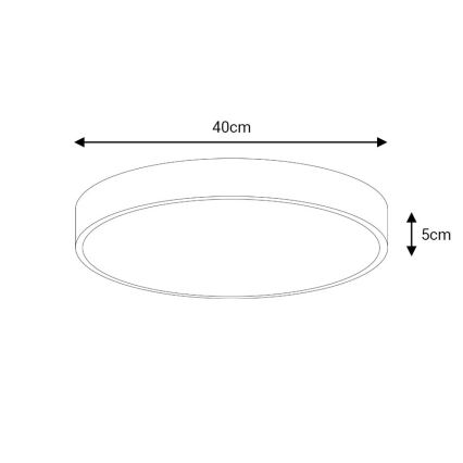 LED Stmívatelné stropní svítidlo LED/40W/230V 3000-6500K pr. 40 cm černá + dálkové ovládání