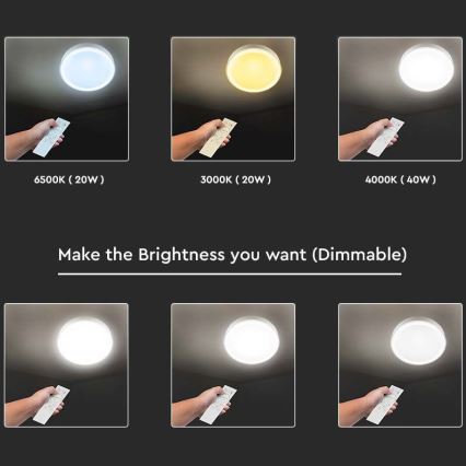 LED Stmívatelné stropní svítidlo LED/40W/230V 3000K/4000K/6500K pr. 41 cm + dálkové ovládání