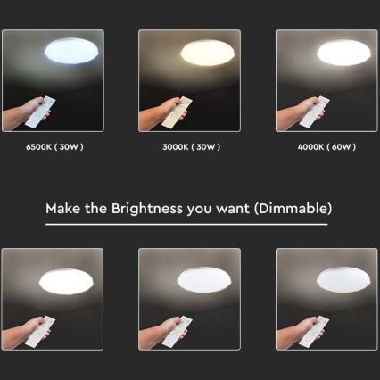 LED Stmívatelné stropní svítidlo LED/40W/230V 3000K/4000K/6500K pr. 50 cm + dálkové ovládání