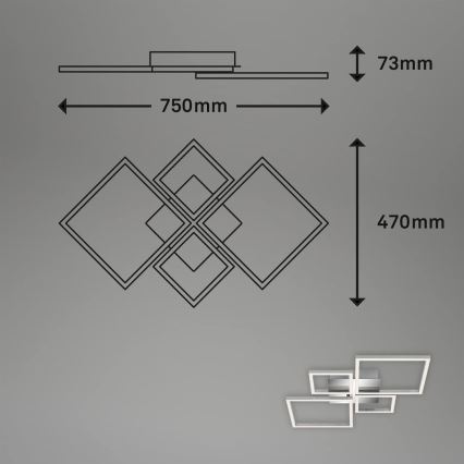 LED Stmívatelné stropní svítidlo LED/42W/230V 3000K matný chrom