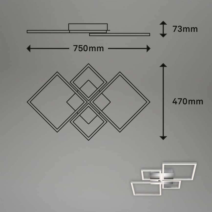 LED Stmívatelné stropní svítidlo LED/42W/230V 3000K matný chrom