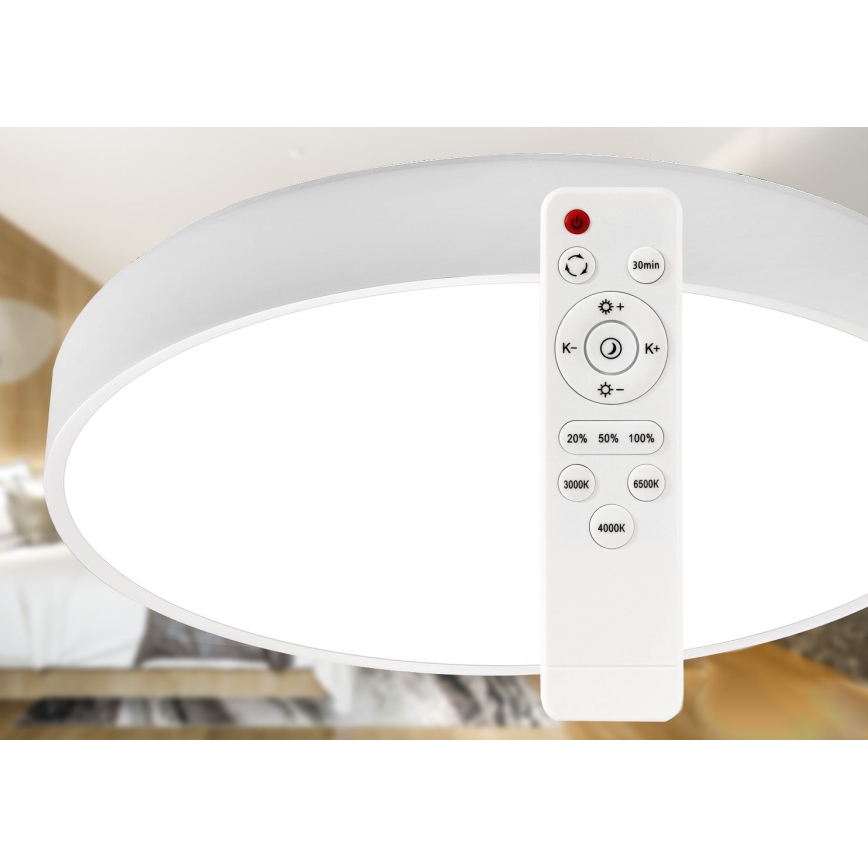 LED Stmívatelné stropní svítidlo LED/50W/230V 3000-6500K pr. 50 cm bílá + dálkové ovládání