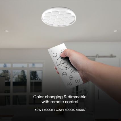 LED Stmívatelné stropní svítidlo LED/60W/230V 3000/4000/6500K + dálkové ovládání