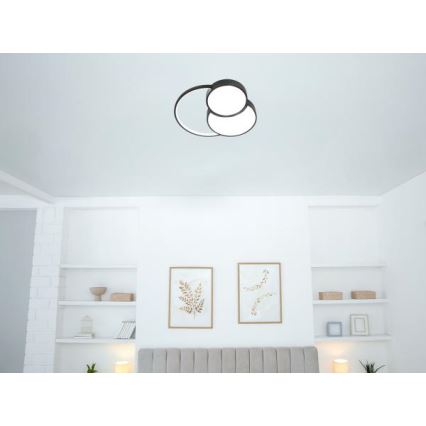 LED Stmívatelné stropní svítidlo LED/60W/230V 3000-6500K černá + dálkové ovládání