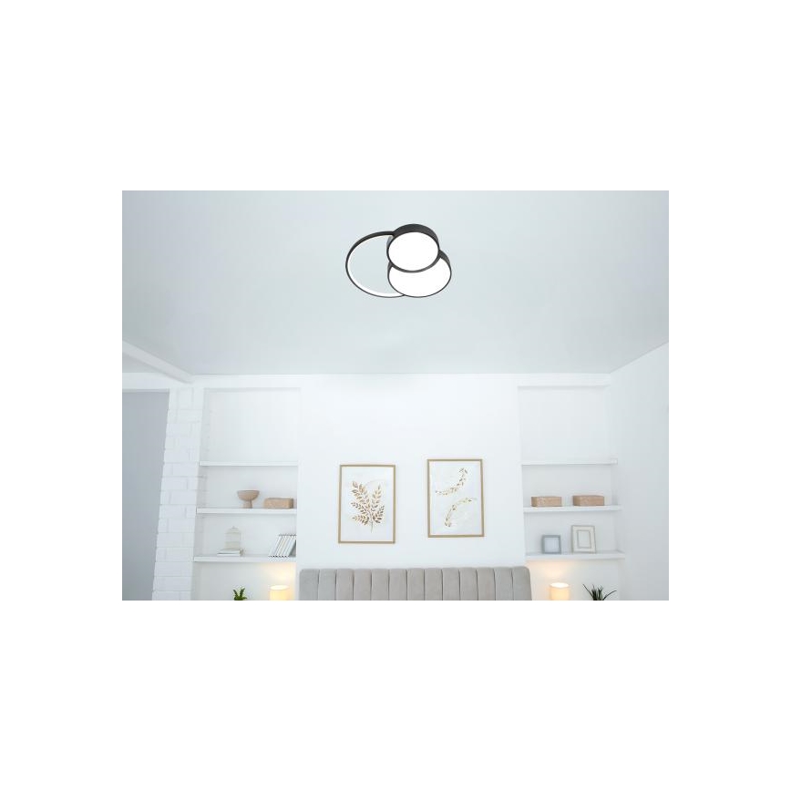 LED Stmívatelné stropní svítidlo LED/60W/230V 3000-6500K černá + dálkové ovládání