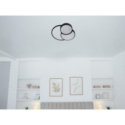 LED Stmívatelné stropní svítidlo LED/60W/230V 3000-6500K černá + dálkové ovládání