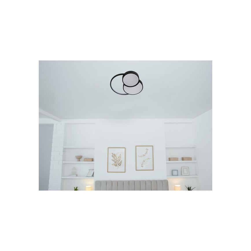 LED Stmívatelné stropní svítidlo LED/60W/230V 3000-6500K černá + dálkové ovládání