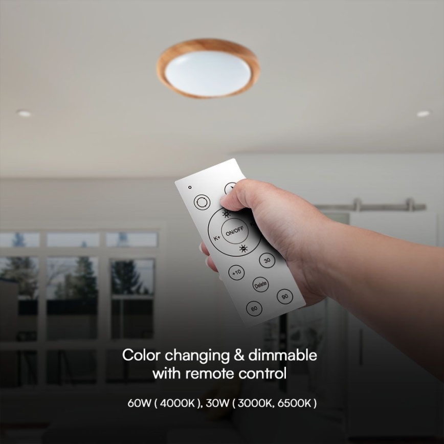 LED Stmívatelné stropní svítidlo LED/60W/230V 3000-6500K + dálkové ovládání