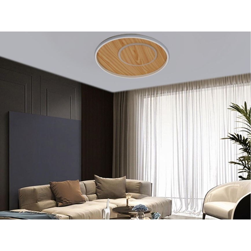 LED Stmívatelné stropní svítidlo LED/65W/230V 3000-6500K hnědá +dálkové ovládání