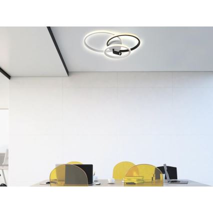 LED Stmívatelné stropní svítidlo LED/70W/230V 3000-6500K bílá/černá + dálkové ovládání