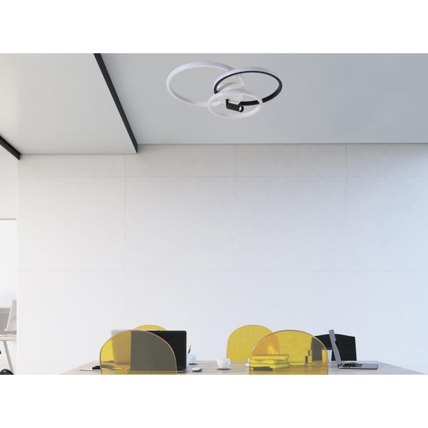 LED Stmívatelné stropní svítidlo LED/70W/230V 3000-6500K bílá/černá + dálkové ovládání