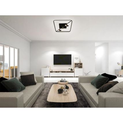 LED Stmívatelné stropní svítidlo LED/70W/230V 3000-6500K černá + dálkové ovládání