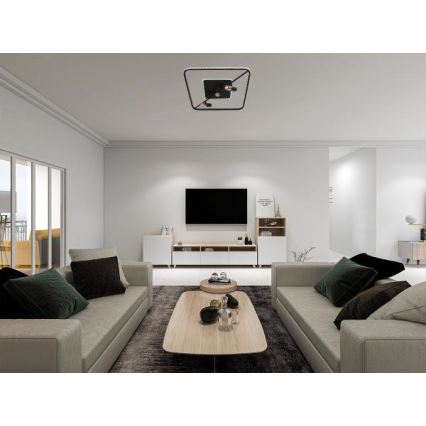 LED Stmívatelné stropní svítidlo LED/70W/230V 3000-6500K černá + dálkové ovládání