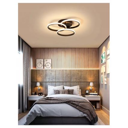 LED Stmívatelné stropní svítidlo LED/70W/230V 3000-6500K černá + dálkové ovládání