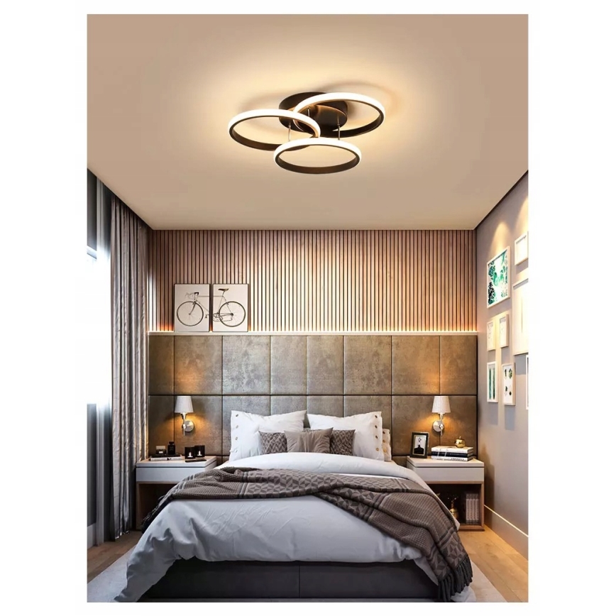 LED Stmívatelné stropní svítidlo LED/70W/230V 3000-6500K černá + dálkové ovládání