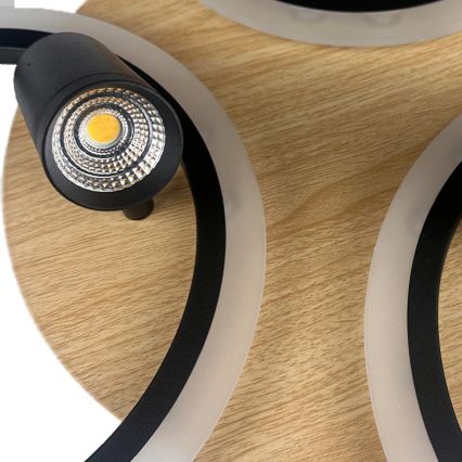 LED Stmívatelné stropní svítidlo LED/70W/230V 3000-6500K černá/hnědá + dálkové ovládání