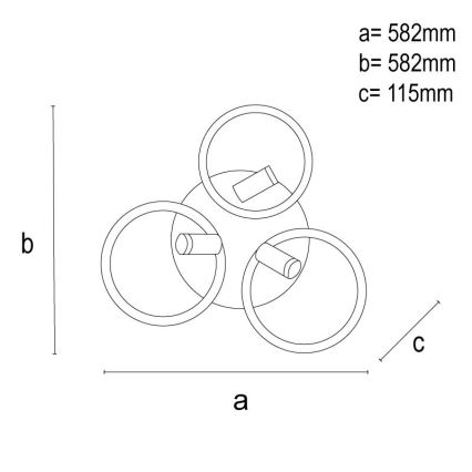 LED Stmívatelné stropní svítidlo LED/70W/230V 3000-6500K černá/hnědá + dálkové ovládání