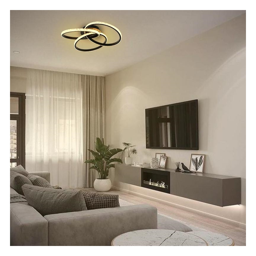 LED Stmívatelné stropní svítidlo LED/70W/230V 3000-6500K černá + dálkové ovládání