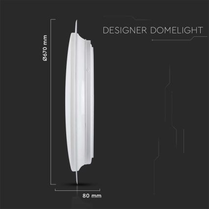 LED Stmívatelné stropní svítidlo LED/72W/230V 3000-6500K pr. 67 cm bílá + dálkové ovládání