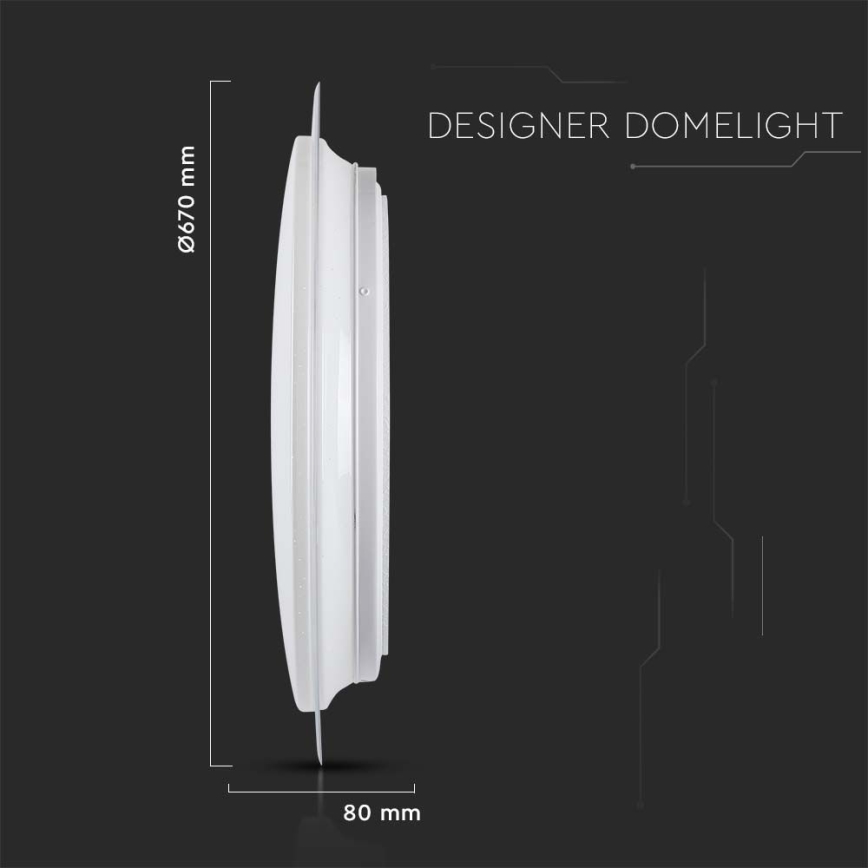 LED Stmívatelné stropní svítidlo LED/72W/230V 3000-6500K pr. 67 cm bílá + dálkové ovládání