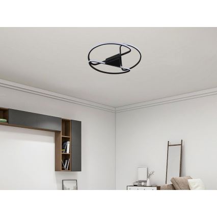 LED Stmívatelné stropní svítidlo LED/75W/230V 3000-6500K černá + dálkové ovládání