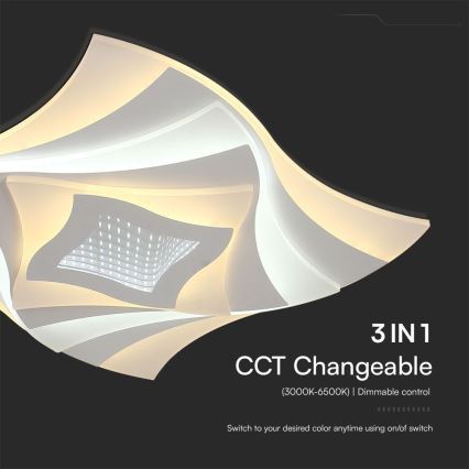 LED Stmívatelné stropní svítidlo LED/75W/230V 3000-6500K 49,5x49,5 cm + dálkové ovládání