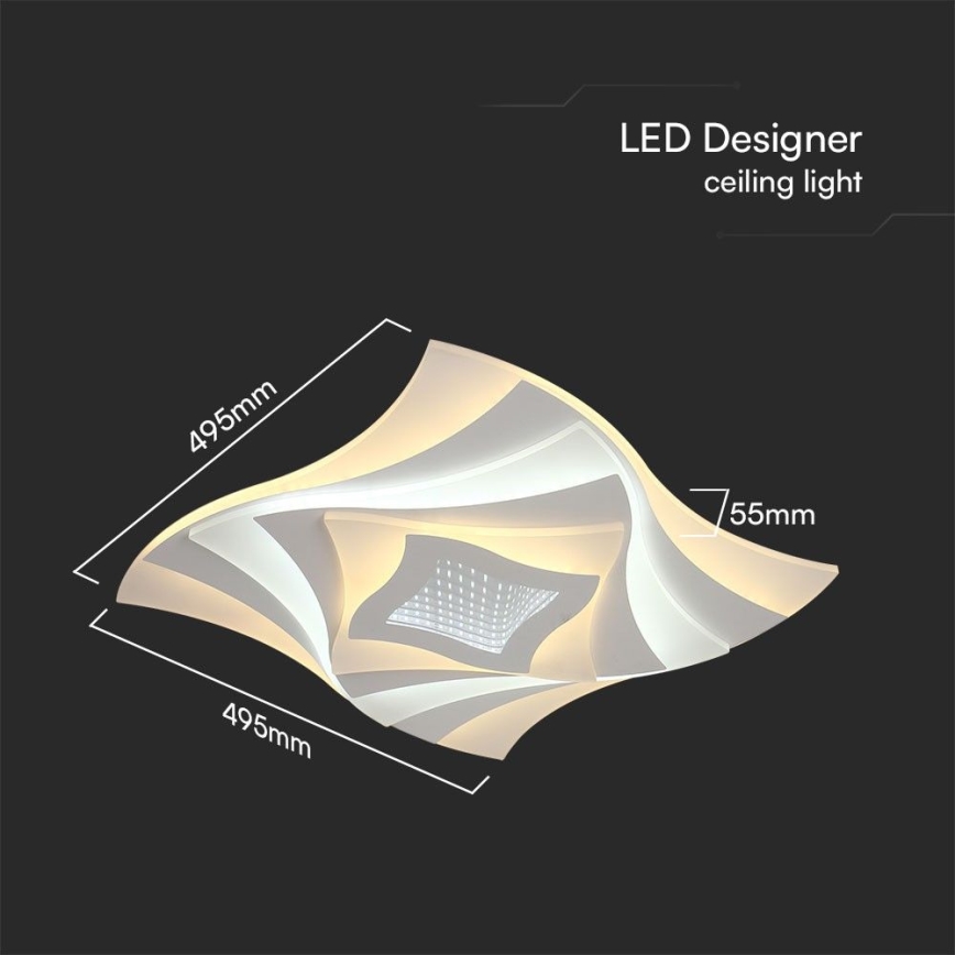LED Stmívatelné stropní svítidlo LED/75W/230V 3000-6500K 49,5x49,5 cm + dálkové ovládání