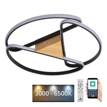 LED Stmívatelné stropní svítidlo LED/75W/230V 3000-6500K hnědá/černá + dálkové ovládání