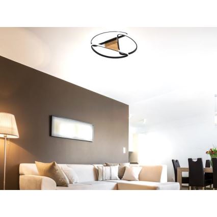 LED Stmívatelné stropní svítidlo LED/75W/230V 3000-6500K hnědá/černá + dálkové ovládání