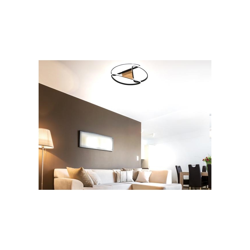 LED Stmívatelné stropní svítidlo LED/75W/230V 3000-6500K hnědá/černá + dálkové ovládání
