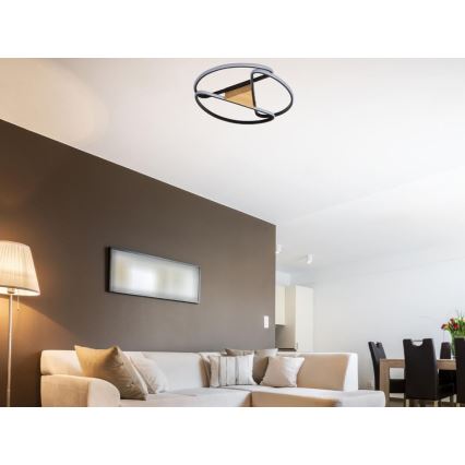 LED Stmívatelné stropní svítidlo LED/75W/230V 3000-6500K hnědá/černá + dálkové ovládání