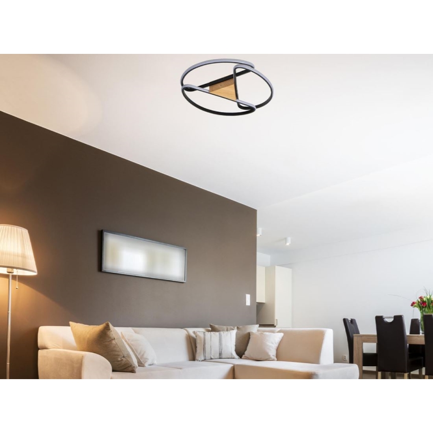 LED Stmívatelné stropní svítidlo LED/75W/230V 3000-6500K hnědá/černá + dálkové ovládání