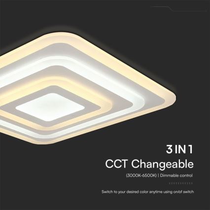 LED Stmívatelné stropní svítidlo LED/77W/230V 3000-6500K + dálkové ovládání