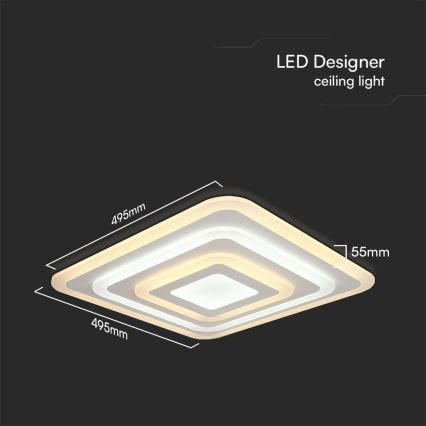 LED Stmívatelné stropní svítidlo LED/77W/230V 3000-6500K + dálkové ovládání